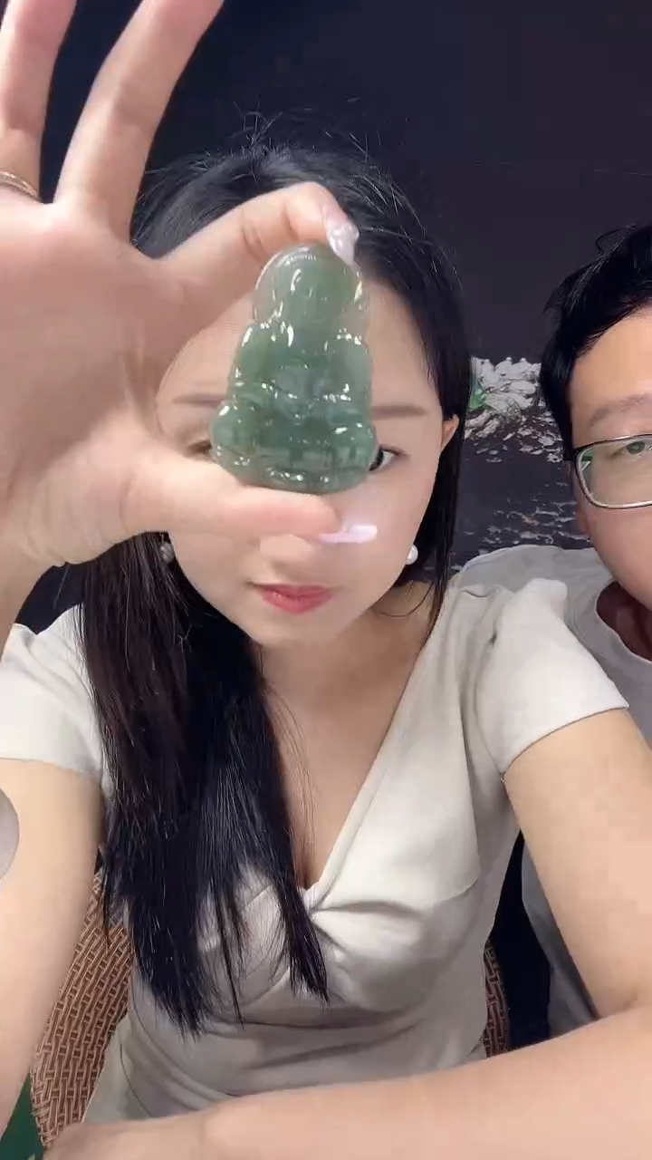 翡翠未镶嵌颈饰3085天然翡翠观音带绳多样性发一