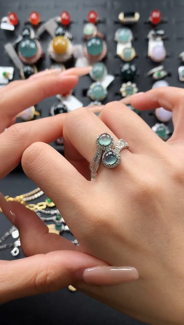 【闪购商品】翡翠戒指银S925镶嵌4654654