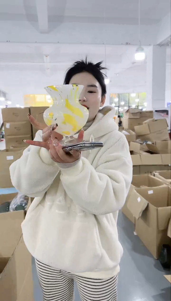 【闪购商品】无铅玻璃UU外贸花瓶微瑕-34OK