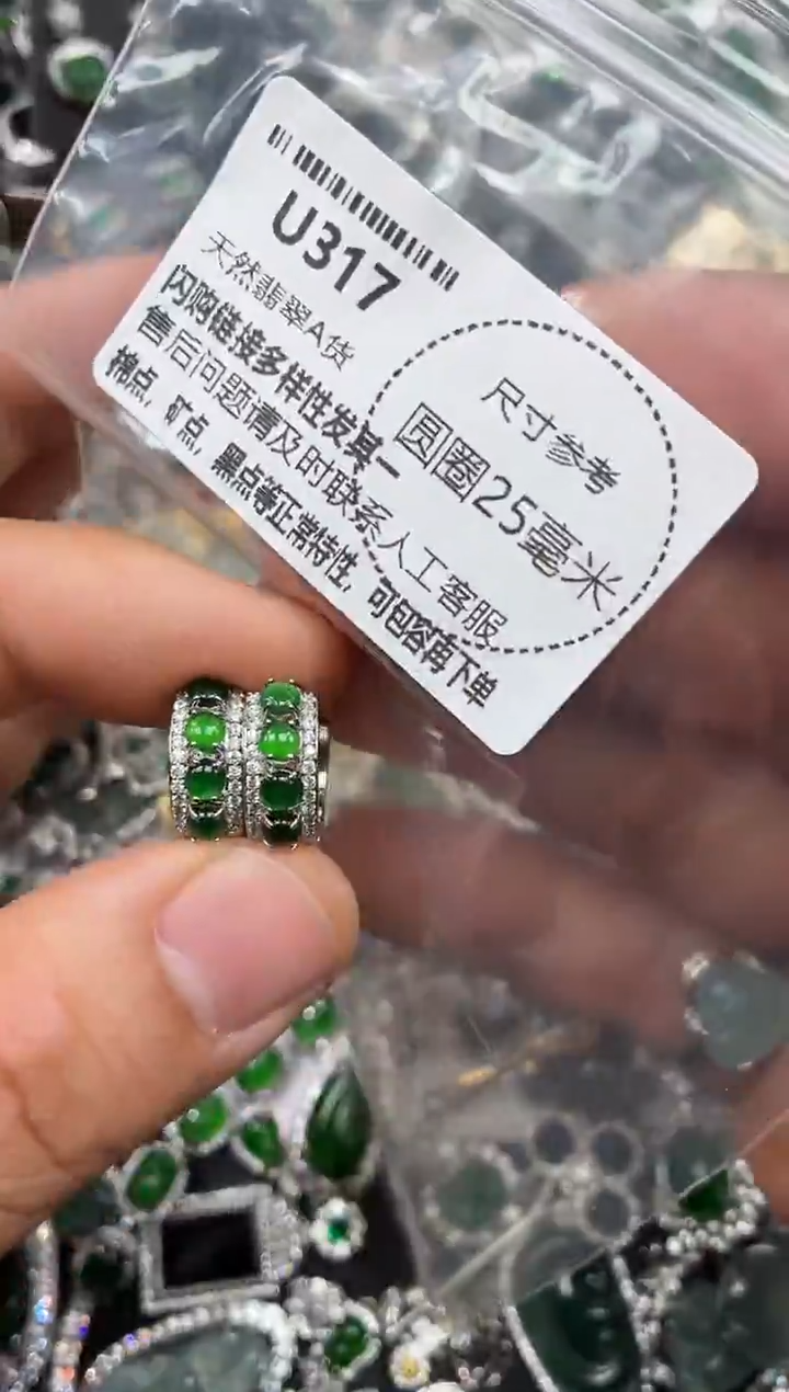 颈饰未镶嵌翡翠U317耳扣