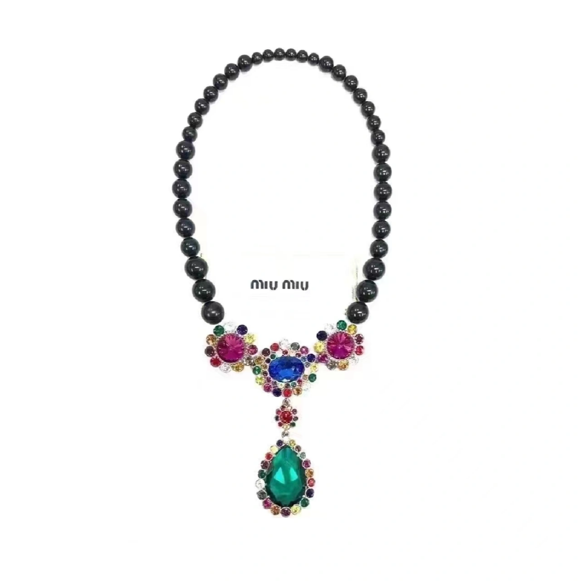 99新 MIU MIU/缪缪 MIUMIU缪缪 彩色宝石项链 P215563769