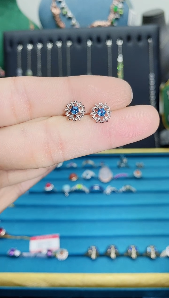 【闪购商品】托帕石耳饰银S925镶嵌1121