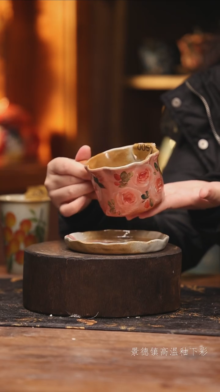 陶瓷景德镇高温釉下手绘陶瓷@L005@