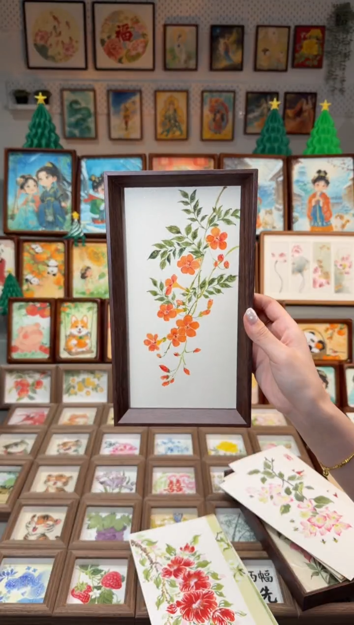 国画凌霄花 手绘国画27