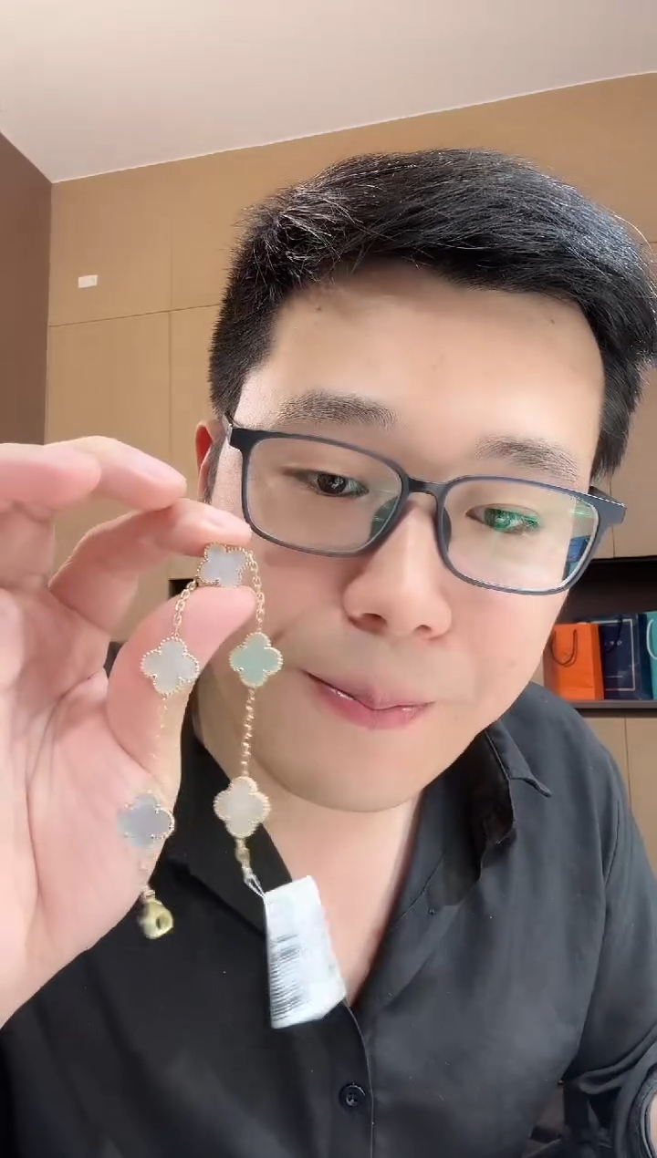 【闪购商品】贝壳（贝母）手链18K金镶嵌白色k黄，五花手链GHJ25版