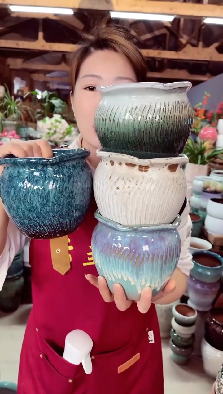 紫砂花盆高13口14