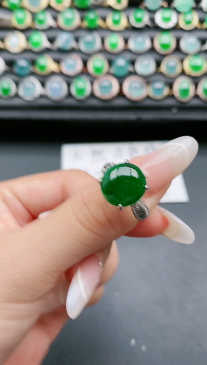 【闪购商品】翡翠戒指银S925镶嵌111111111