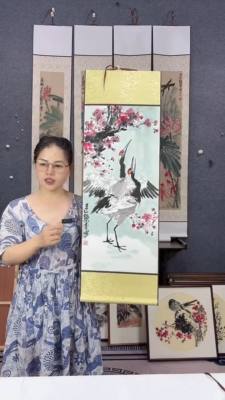 国画92*32吴铁成手绘卷轴
