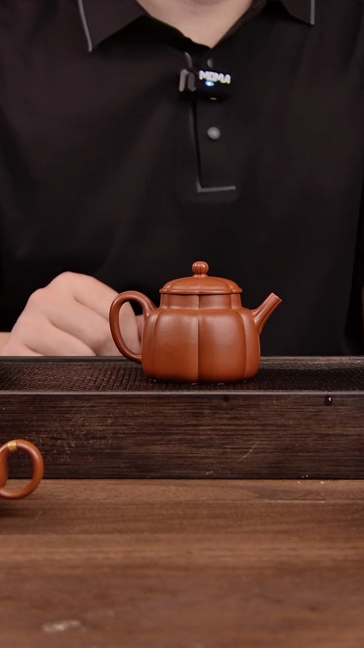 茶壶紫砂朱泥  筋纹言心 120CC