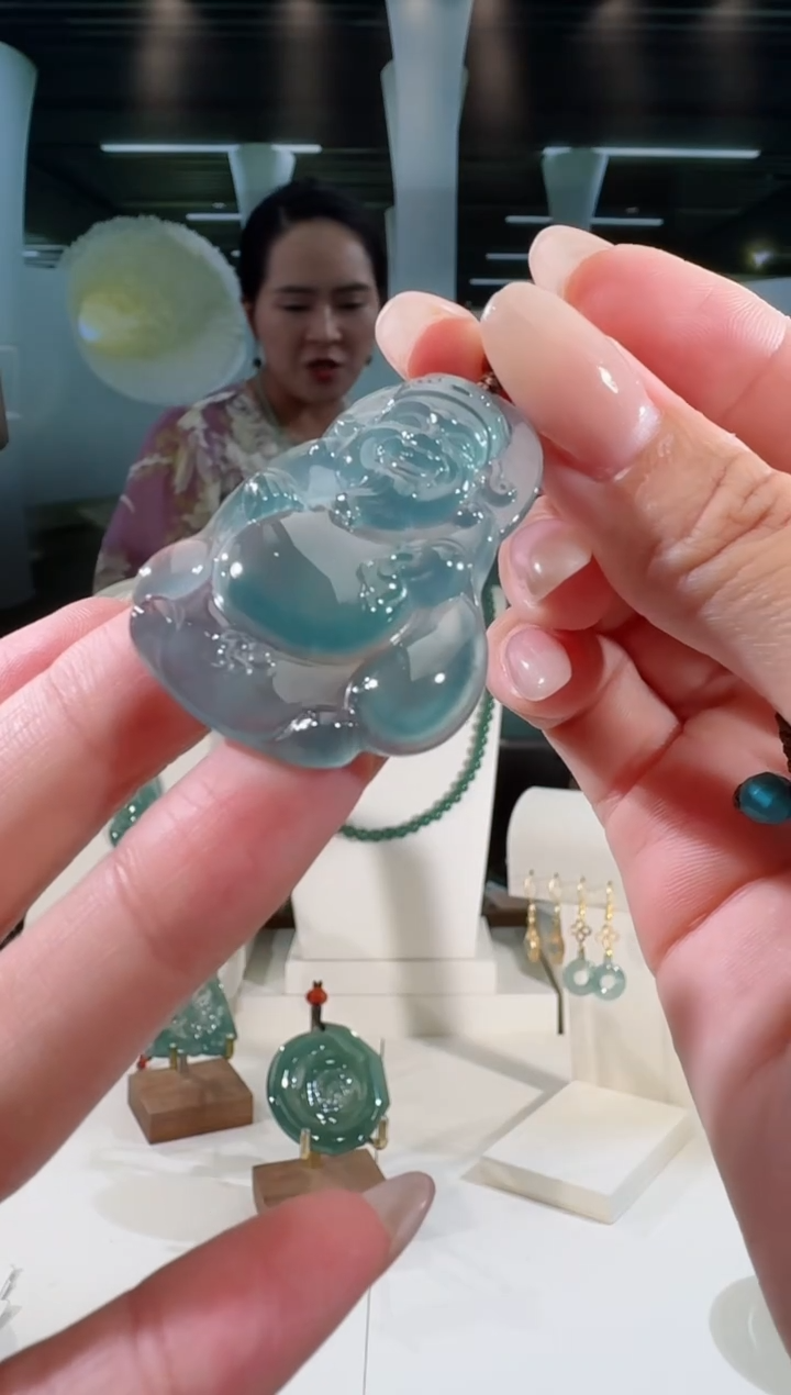 翡翠未镶嵌吊坠(不含链)财神多样性发一