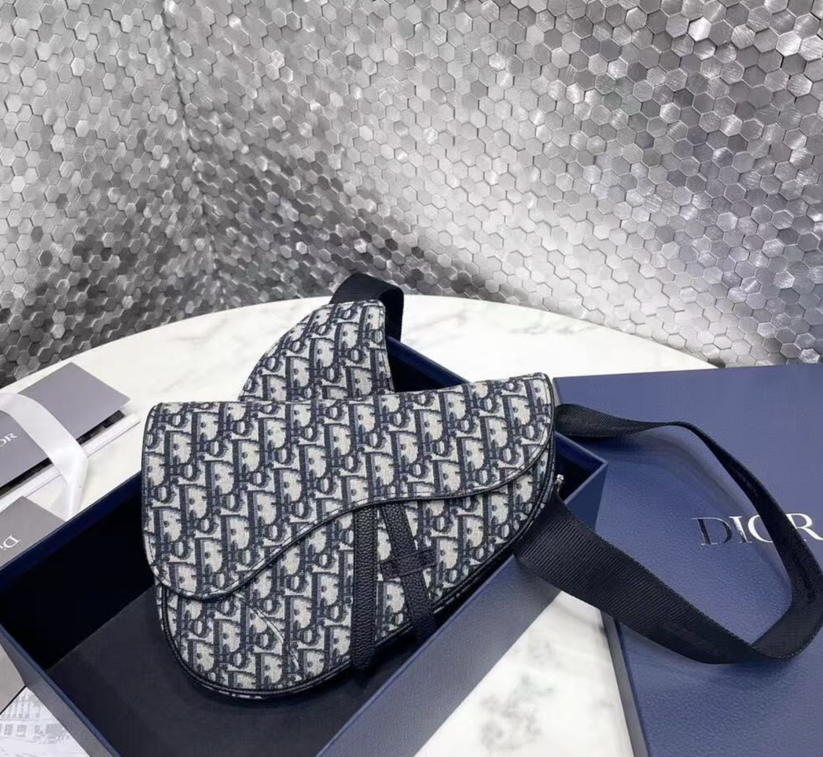 95新 DIOR/迪奥 拾锦奢品老花马鞍胸包