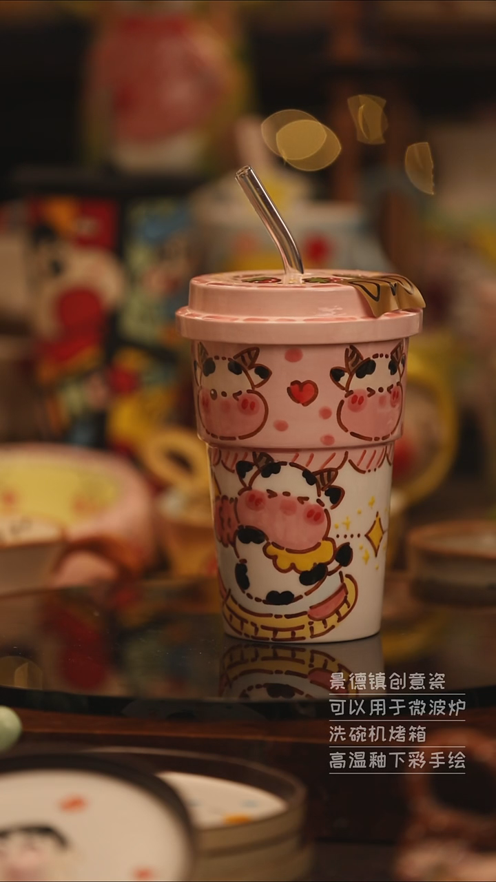 陶瓷景德镇可爱陶瓷釉下彩绘设计师款