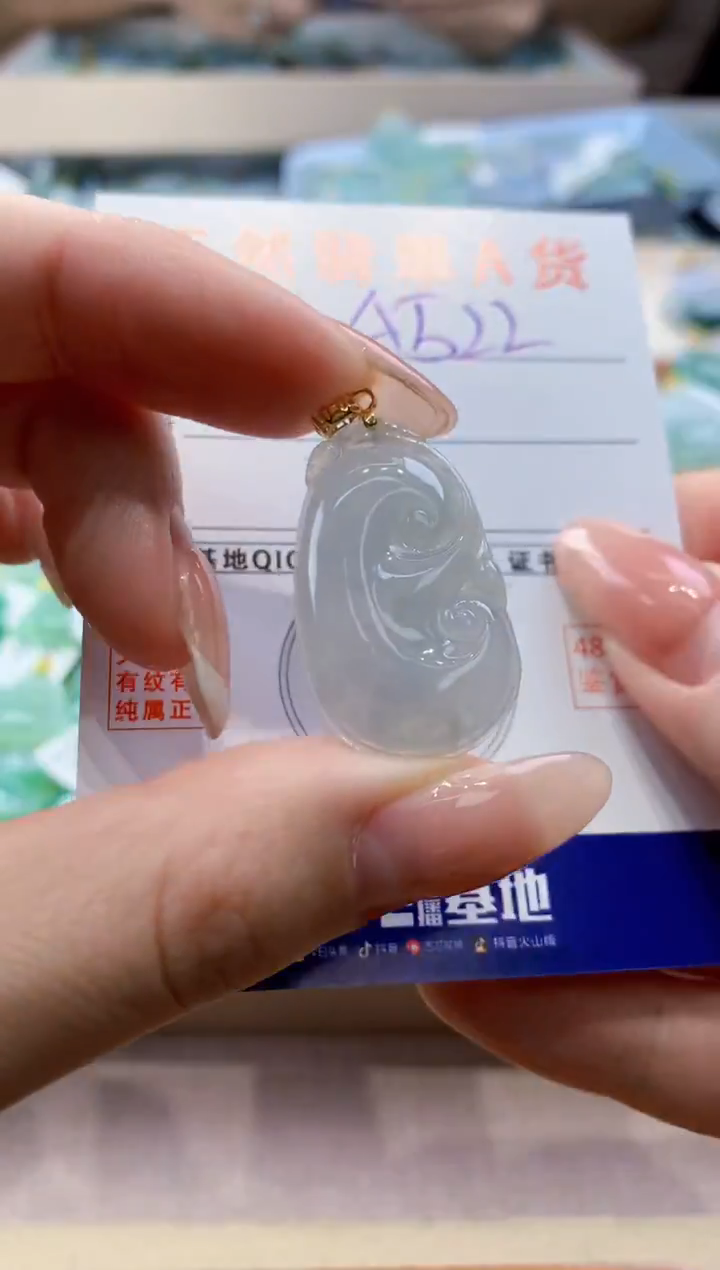 颈饰未镶嵌翡翠天然翡翠挂件  