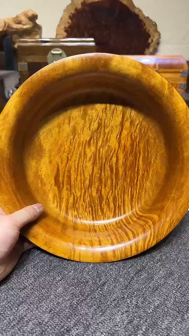 金丝楠木老料 满水波厚盘28/8