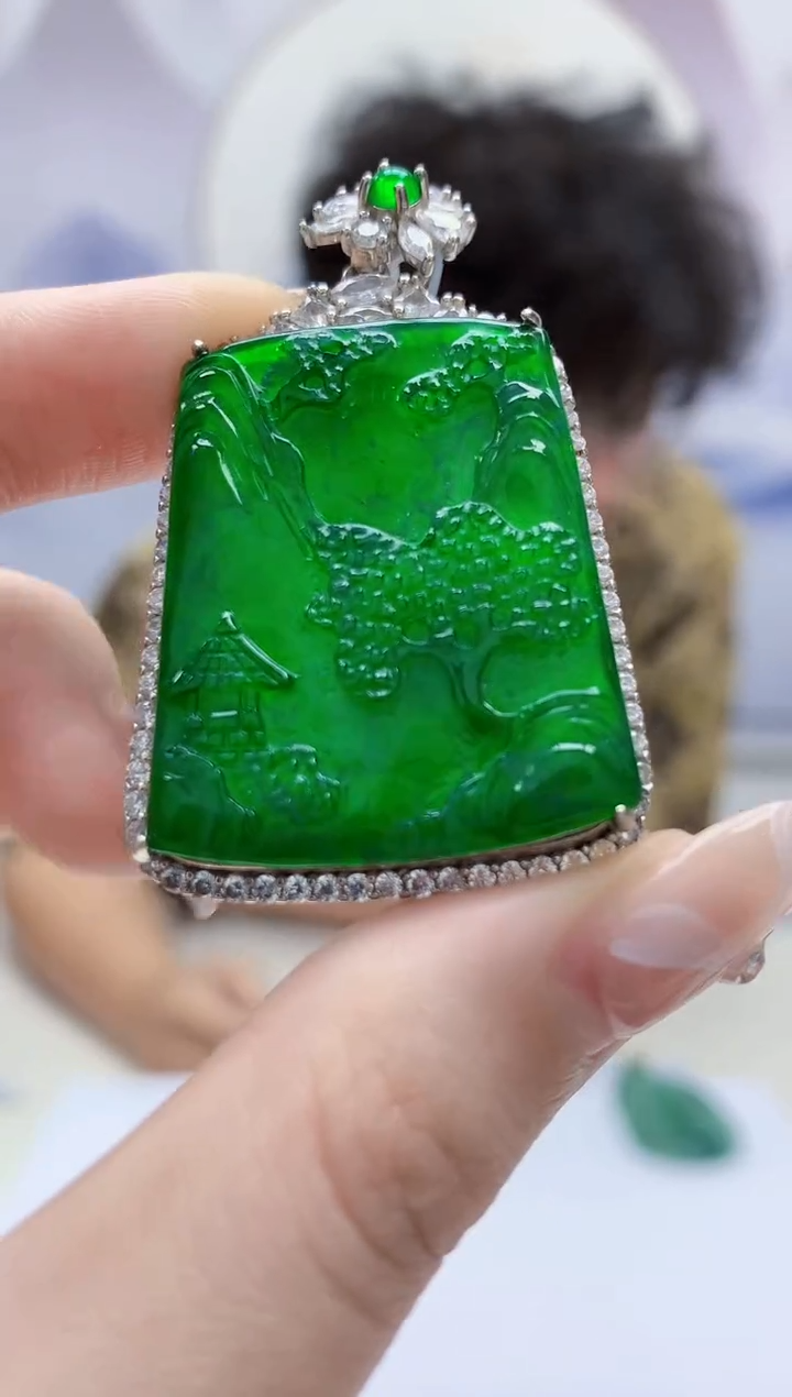 定制翡翠未镶嵌4688jw-jj挂件171