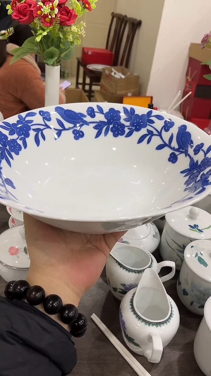 迎****福31厘米湖南醴陵釉下五彩陶瓷