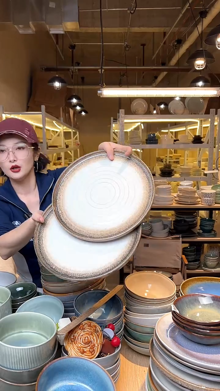 瓷233外贸尾货高温釉下彩陶瓷餐具默认微瑕