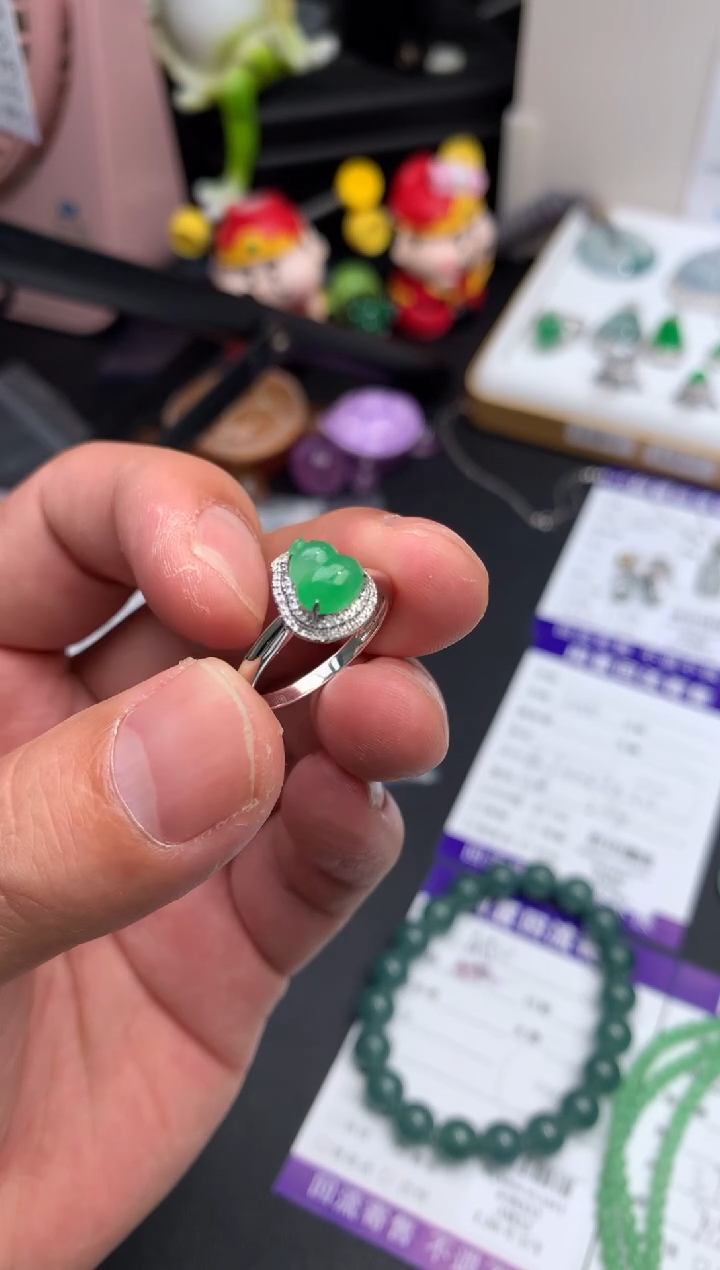 【闪购商品】定制翡翠18K金镶嵌模式推广期24小时鉴赏期