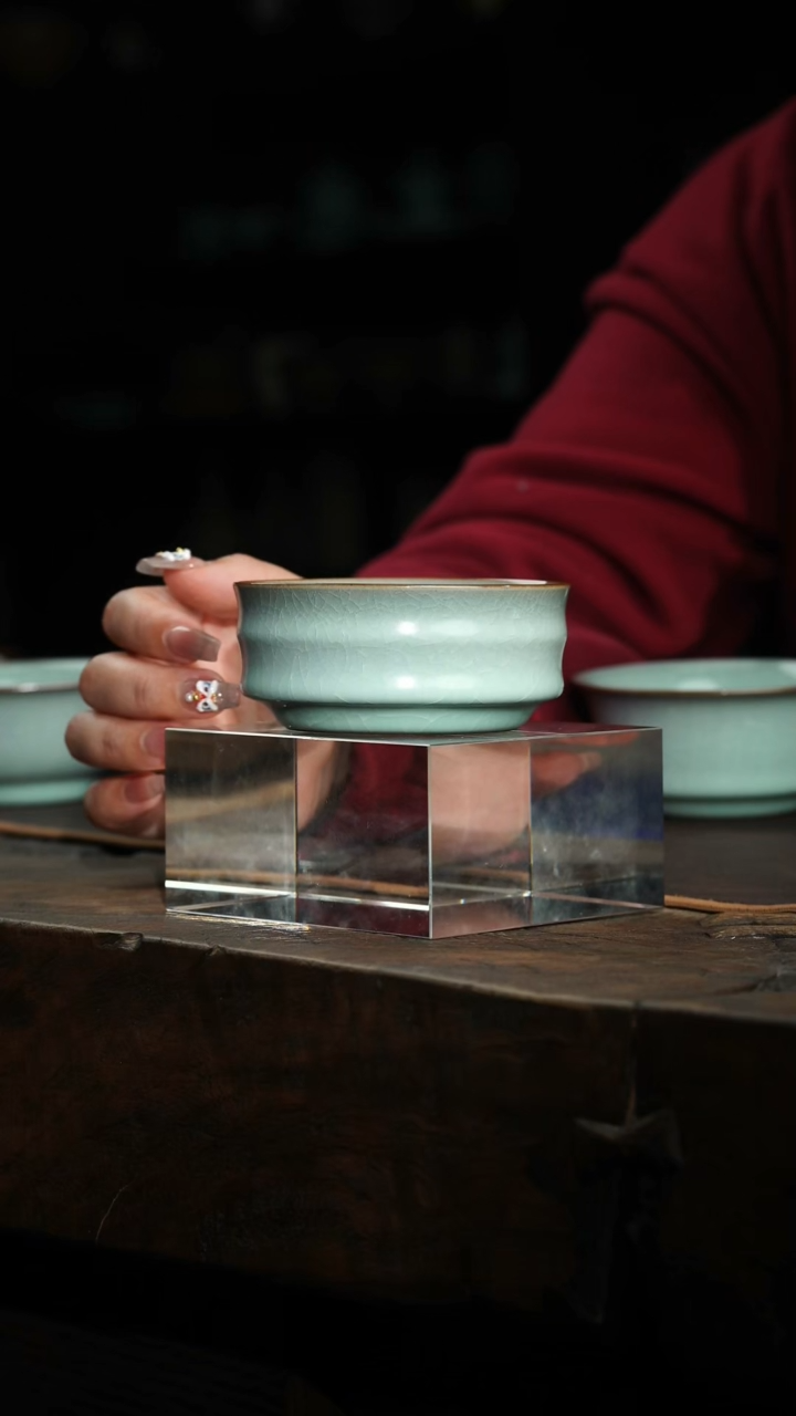 【闪购商品】瓷片陈坛根 冰裂 竹节杯