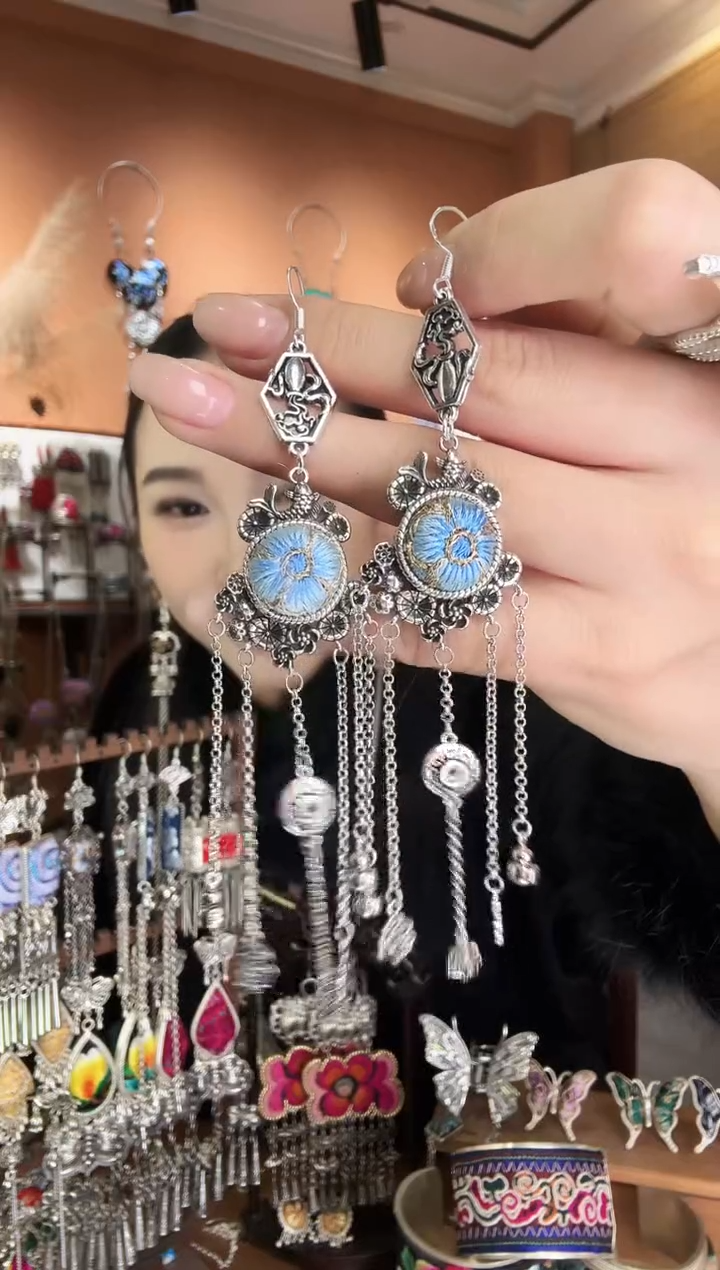 刺绣纯手工民族风耳环