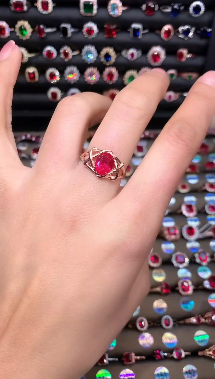 【闪购商品】红宝石戒指银S925镶嵌1