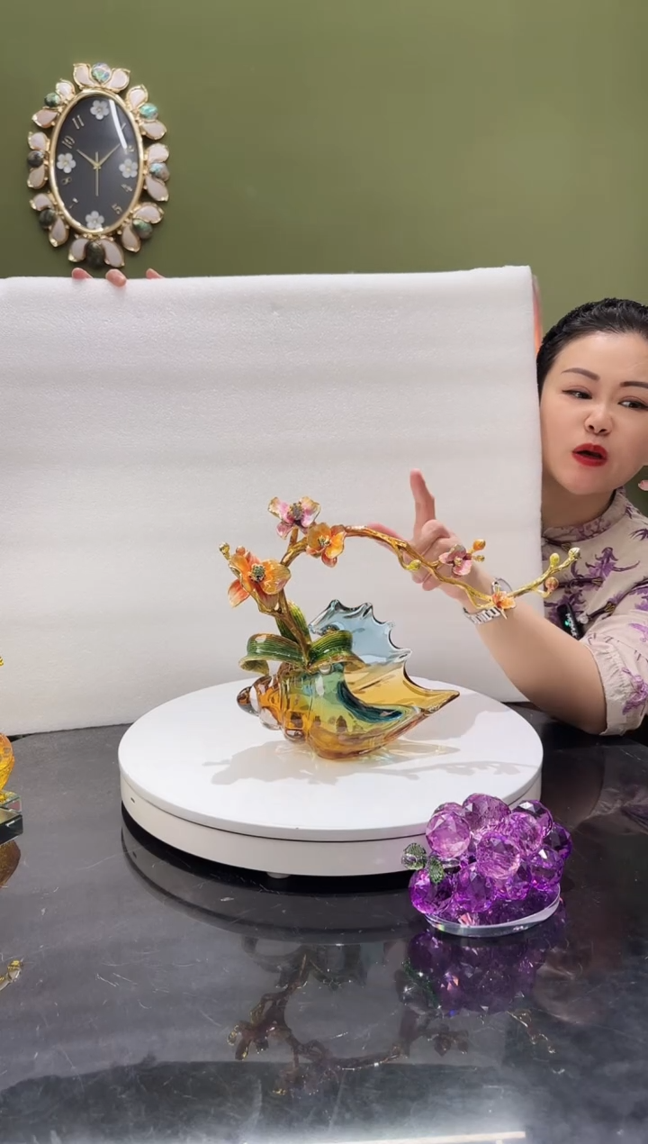 琉璃合金珐琅彩 螺生花