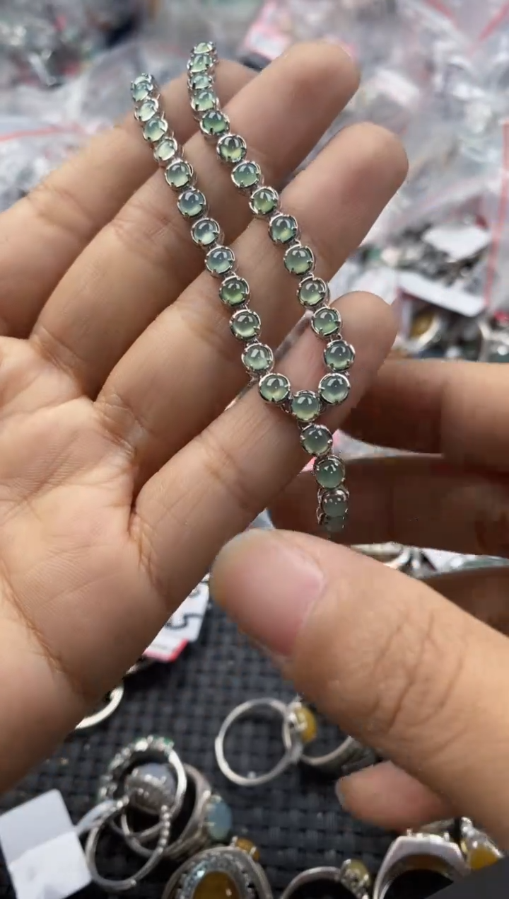 银S925镶嵌戒指翡翠444---9