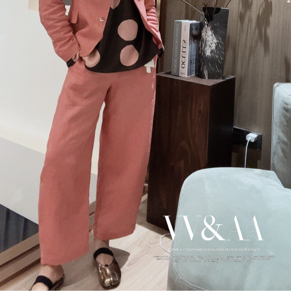 VV&AA 夏季新款透气高腰显瘦宽松百搭休闲裤 D6840