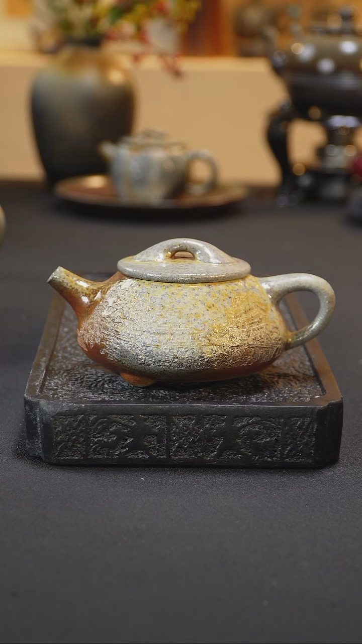茶壶紫砂纯自然柴烧