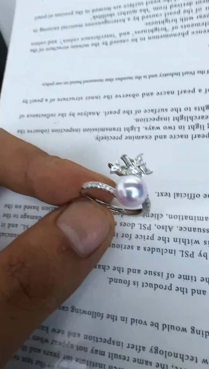 海水珍珠银S925镶嵌戒指戒指