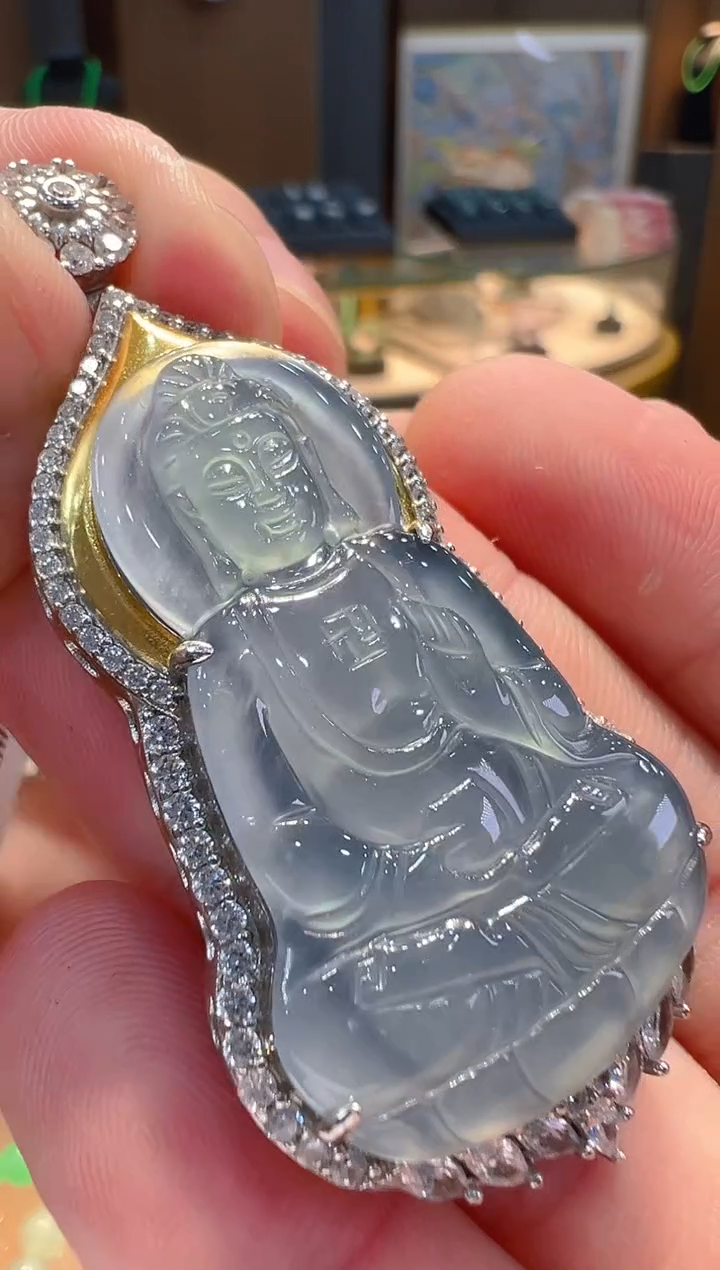 翡翠银S925镶嵌吊坠(不含链)多样性发其一