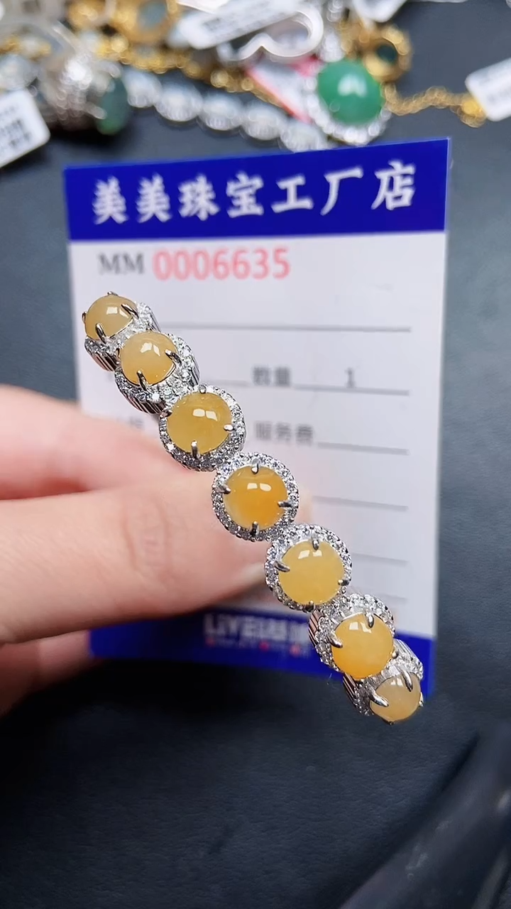 颈饰银S925镶嵌翡翠6635