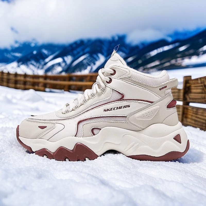 【北极熊】斯凯奇冬季时尚高帮绑带增高运动鞋防滑保暖雪地靴168015