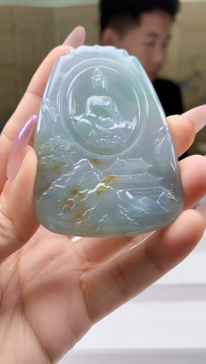 【闪购商品】定制翡翠未镶嵌4917ty-毛货挂件167