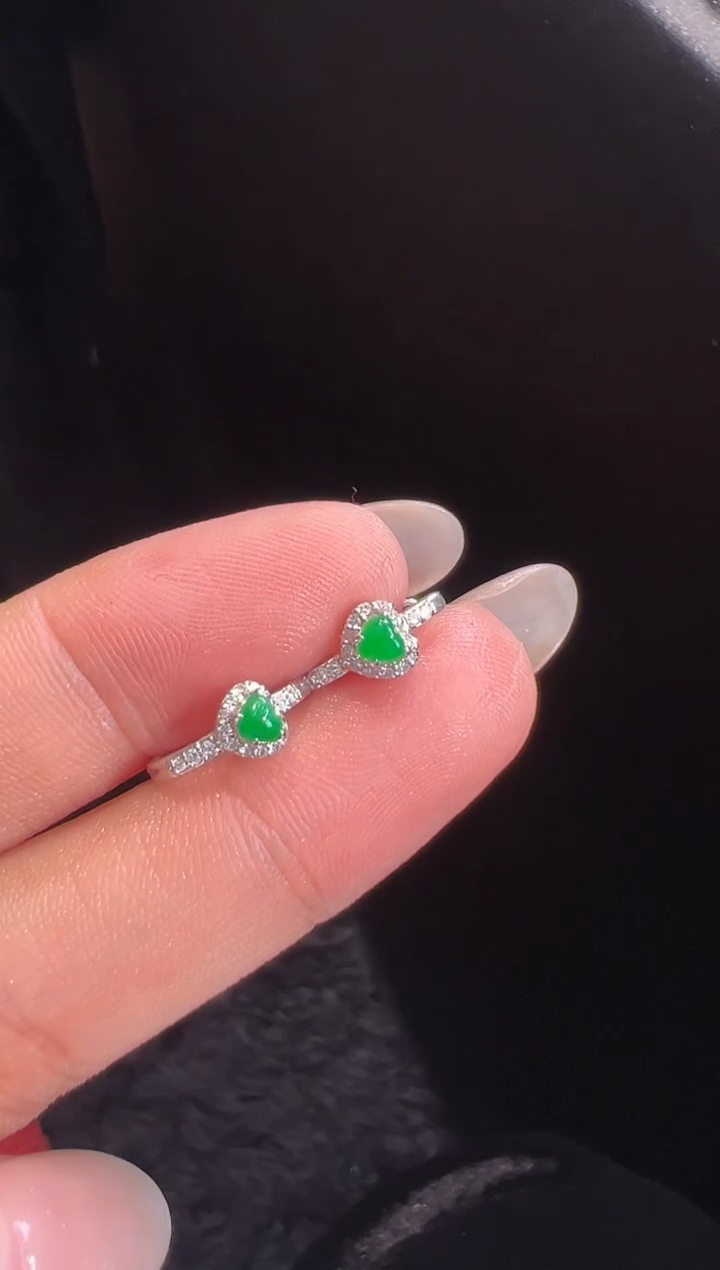 【闪购商品】翡翠耳饰18K金镶嵌耳饰