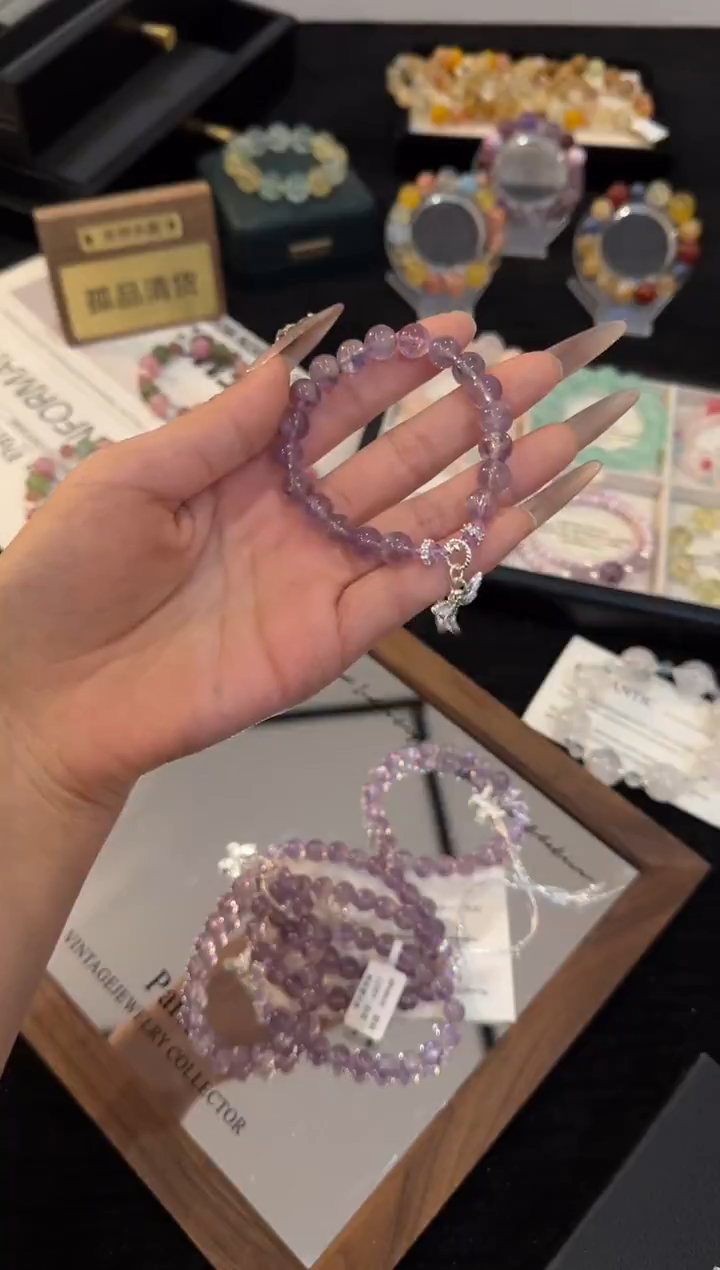 合金手链水晶紫水晶手链x3377