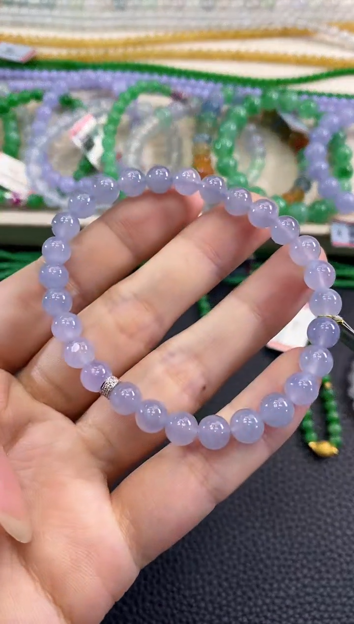 未镶嵌手串翡翠春日珠宝 D121紫货有色差