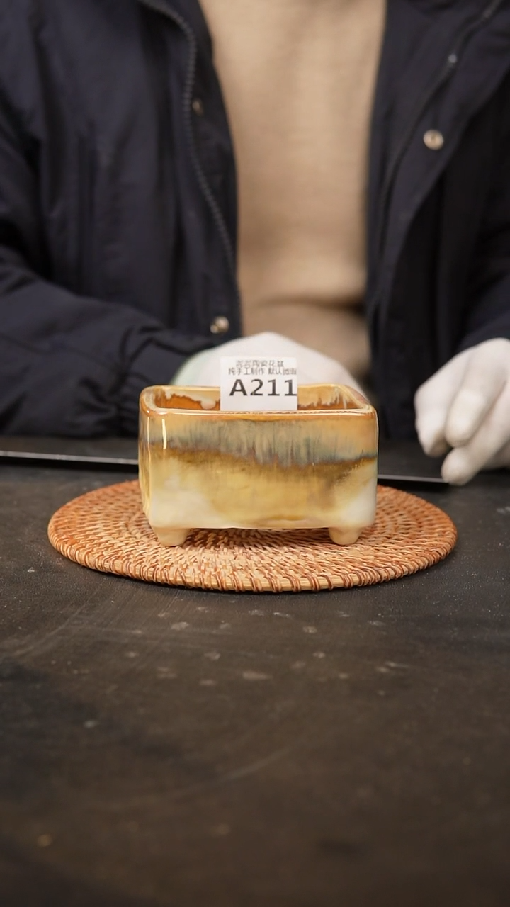 【闪购商品】瓷片211泥泥手工花盆