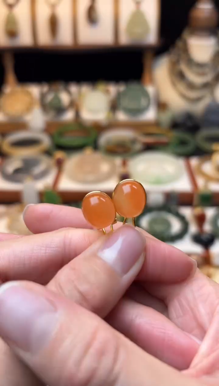 【闪购商品】南红玛瑙耳饰银S925镶嵌1