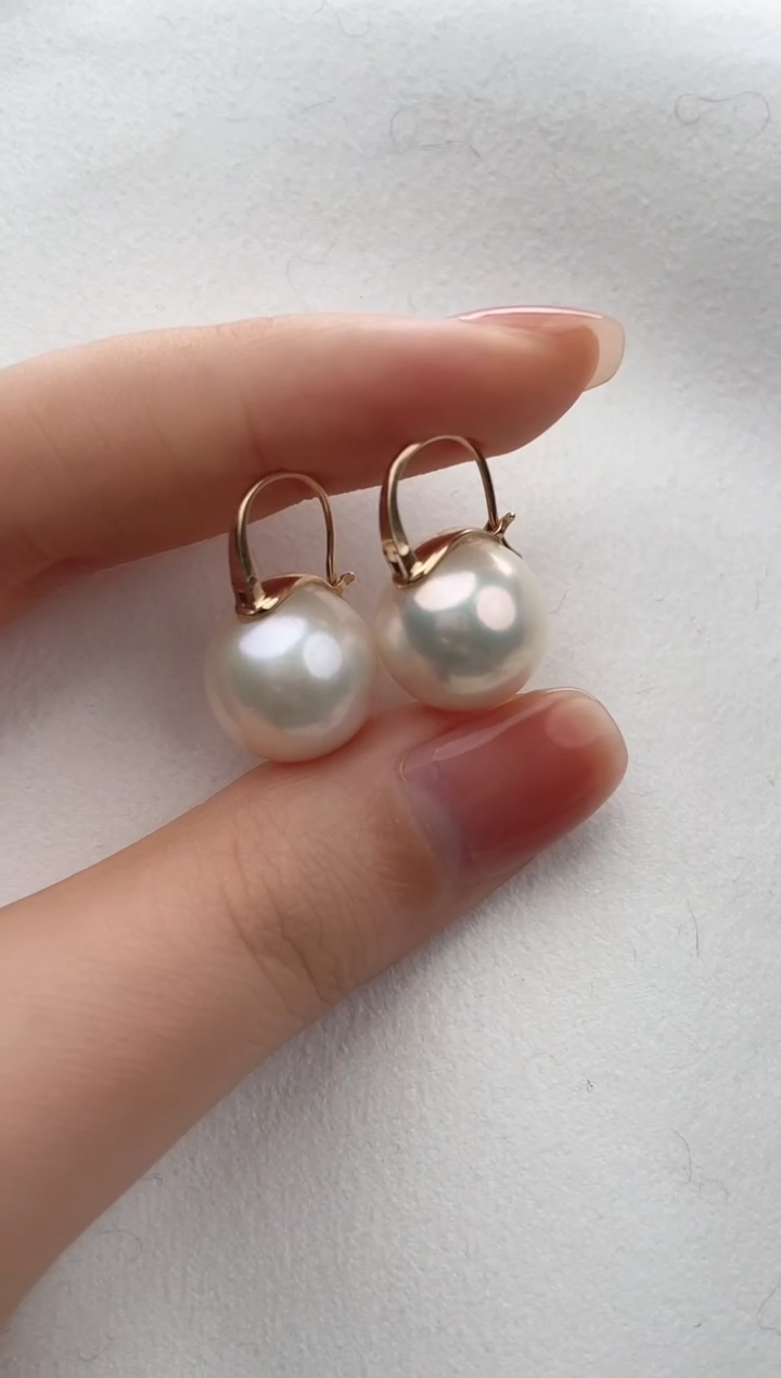【闪购商品】淡水珍珠耳饰18K金镶嵌14-13