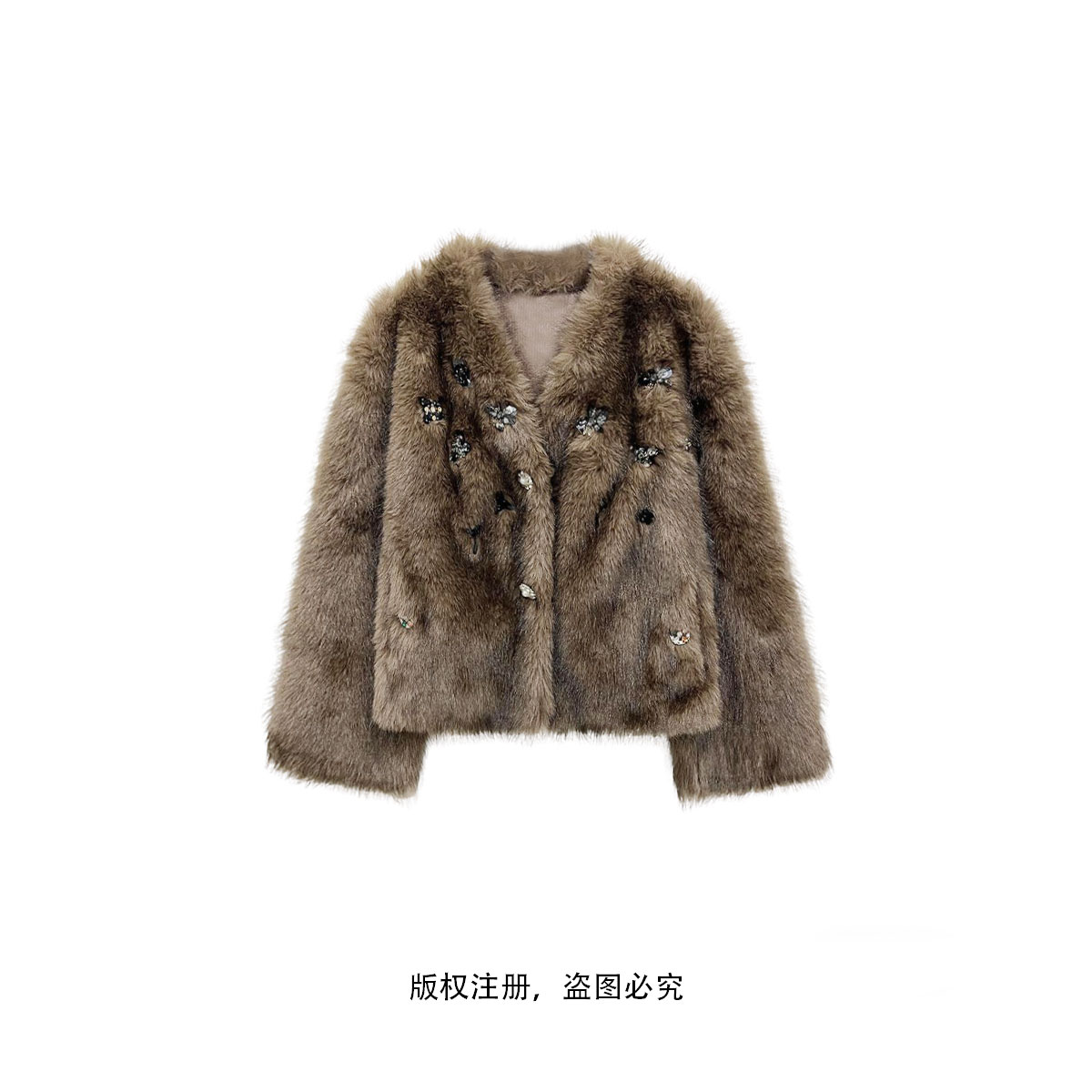 【COCOLOYIS】冬季时尚名媛气质V领外套女25011075