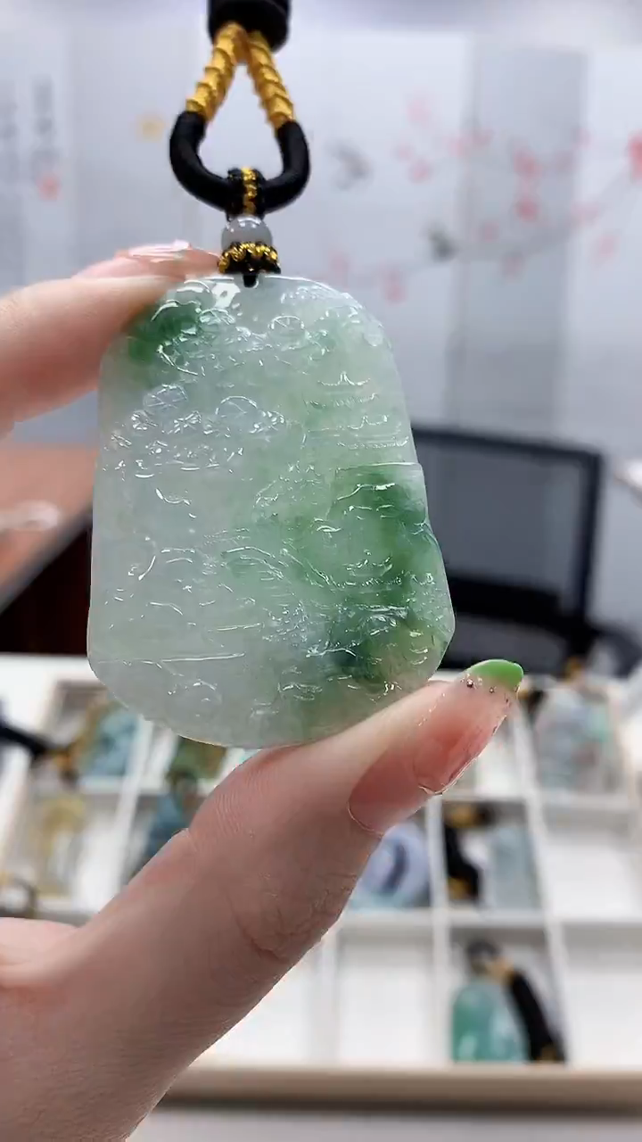 未镶嵌定制翡翠5060ry-毛货挂件93