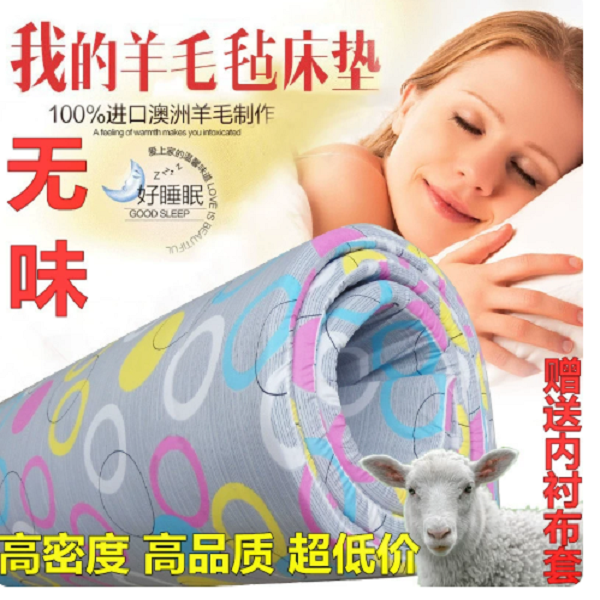 纯羊毛无味毡炕毡垫子家用学生保暖防潮火炕羊毛毡床毡子床垫定做