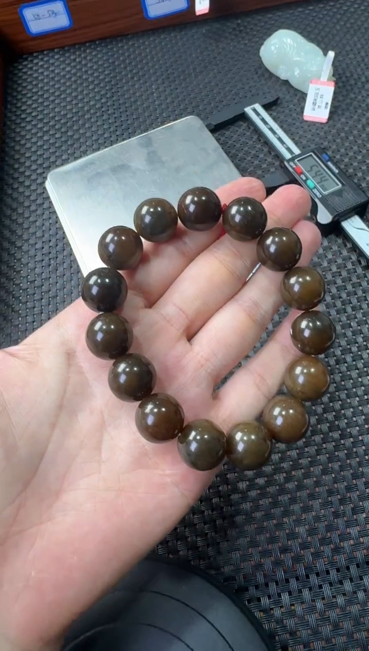 未镶嵌手串和田玉若羌糖青白