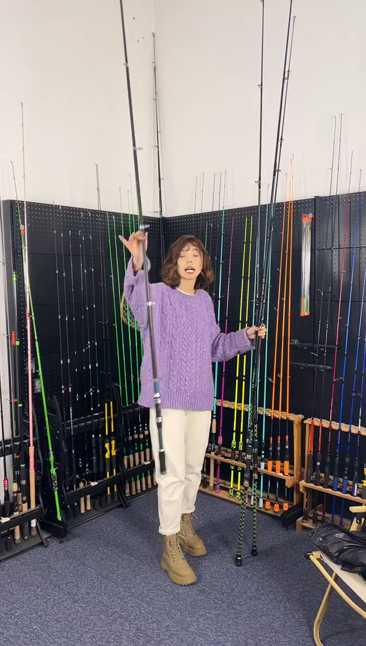 2.7m碳素伶俐虫绿色2.7米直柄（瑕疵尾货竿，没有售后，介意勿拍）