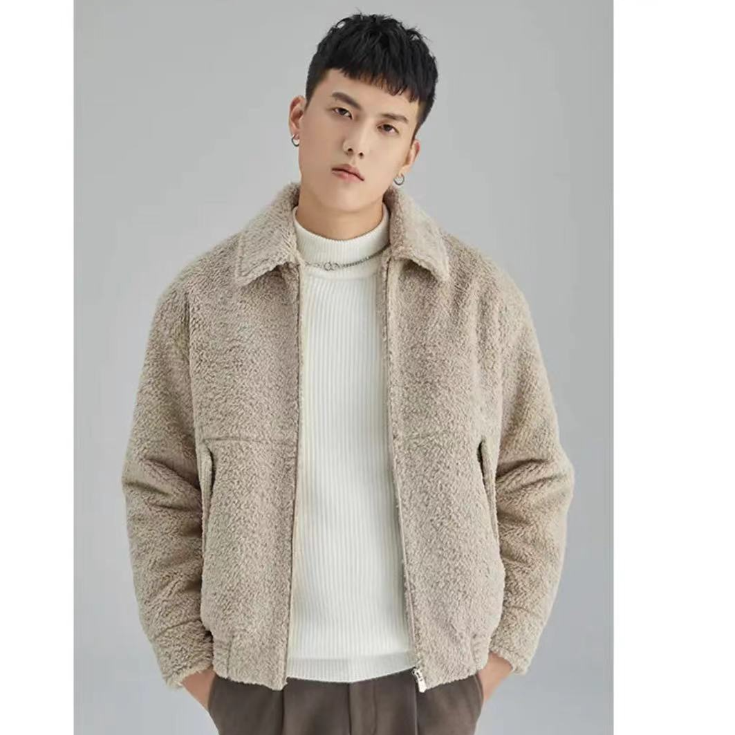 加棉加厚新款高品质男女羊羔绒棉服外套短款休闲保暖秋冬