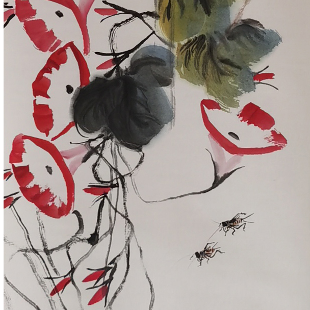 【辽拍】V250709-2-408《花虫》（3.4平尺）纸本镜片 lj1228