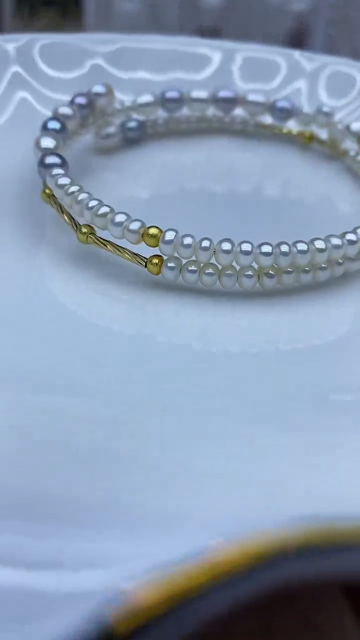 未镶嵌手镯淡水珍珠手镯多样性发其一