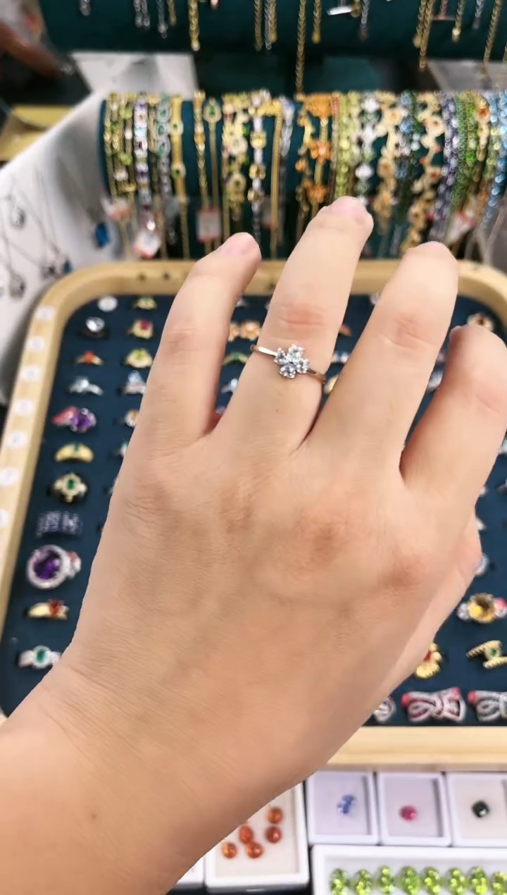 【闪购商品】海蓝宝石戒圈银S925镶嵌H-012