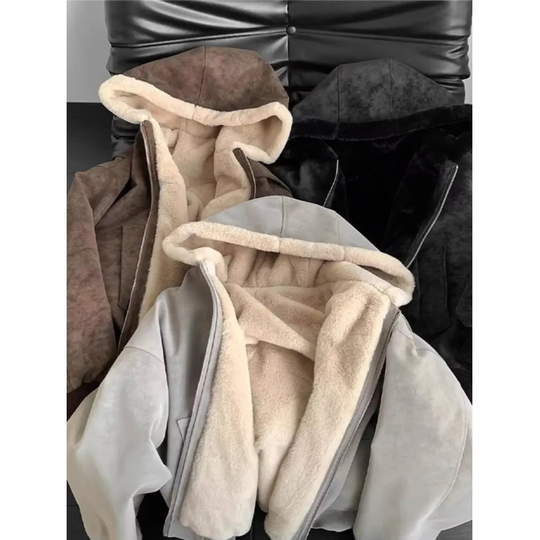 冬装美式高街座山雕棉服男女同款加厚加绒保暖连帽韩版棉衣外套潮